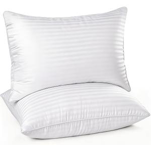 Bed Gel Pillow - (2 Pack Queen) Comfortable and Plush Cooling Gel Fiber Filled Pillow, Luxury Fluffy Hotel Quality for Side, Back, and Stomach Sleepers (King 20x36)