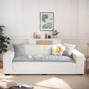 LiveGo Fuzzy Couch Covers for Pets, Couch Protector for Dogs Garden Chic Cotton Protective Couch Cover, Pet Mat Bed Couch Cover (Light Gray, 90x180 cm / 35.4x70.9 in)