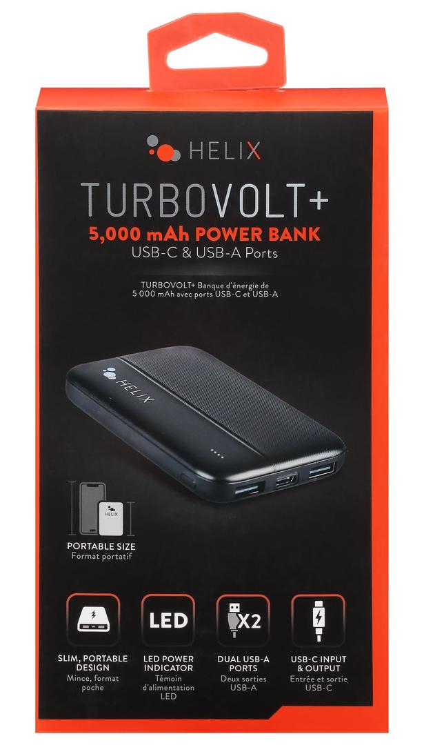 Helix TurboVolt+ 5,000 mAh Power Bank
