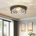 12-Inch Flush Mount Ceiling Light, Modern Farmhouse Style with Hammered Glass Shade, Oil Rubbed Bronze Finish, Ideal for Living Room, Bedroom, or Dining Room  Model CKCL4822-2W-HGORB