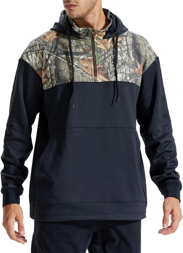 LOOGU Hunting Hoodies for Men Fleece Lining Performance Insulation Pullover Camo Hoodie (S)