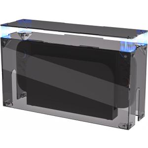 PlayVital Clear Acrylic Dustproof Cover for Nintendo Switch 2 | Magnetic Ventilation Top, Tool-Free Installation, Transparent Display Box for Switch 2 Dock Mode - Clear Black