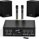 Home Karaoke System with Wireless Microphones & Speakers, Bluetooth Amplifier Set for Family Parties & Home Entertainment