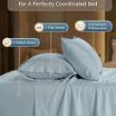 LANE LINEN 100% Cotton Sheets Full Size - Premium Sateen Weave for a Silky Finish - Hotel Collection Sheet Set - Snugly Fits Matresses Upto 15 '' Deep - Oeko TEX Certified Set - French Blue