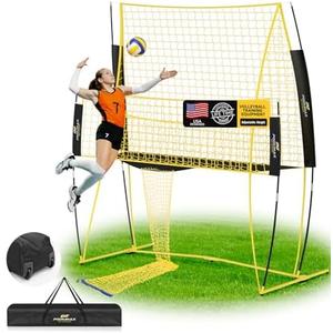 PodiuMax Volleyball Training Equipment, Volleyball Practice Net 2 Official Adjustable Heights, Volleyball Training Net for Serving Setting Spiking, Volley Ball Net for Backyard & Beach