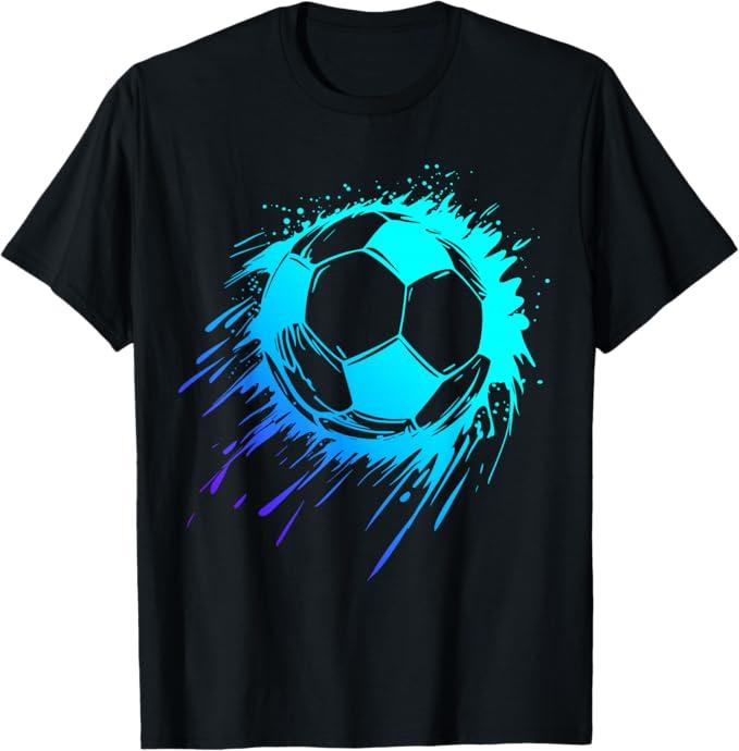 Blue Soccer Ball Soccer Player Mens Soccer Boys Soccer TShirt, S