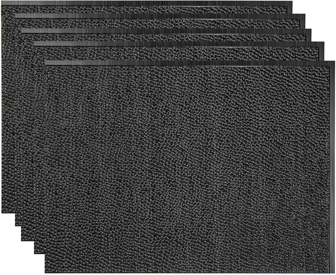 FASDE Hammered Decorative Vinyl 18in x 24in Backsplash Panel in Brushed Onyx (5 Pack)