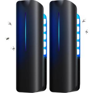 Fruit Fly Traps Indoor for Home: Plug in Mosquito Bug Zapper Gnat Moth Catcher with 9W Night UV Light, 2 Devices 20 Sticky Glue Board Refills for Indoors Flying Insect Trap