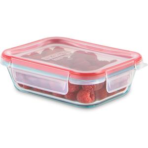 Pyrex Freshlock Glass Food Storage Lunch Container, Airtight & Leakproof Locking Lids, Freezer Dishwasher Microwave Safe