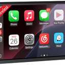 7'' Double Din Car Stereo with Upgraded Wireless Apple Carplay & Android Auto, 240W Powerful Sound, Bluetooth Handsfree, RDS/FM/AM Reiceiver, USB Type-C Charge/AUX/TF Full Ports, Touchscreen Radio