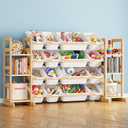 SpaceAid Toy Storage Organizer with 6 Shelves and 16 Bins, Toy Organizers Storage Bookshelf, Kids Bin Shelf Toys Box Bookcase for Bedroom Playroom Organization Room Decor, White
