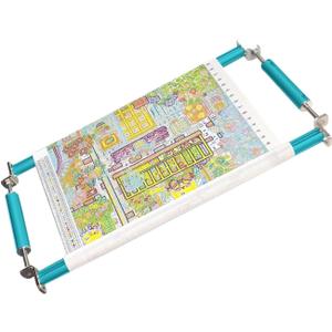 Couple Embroidery Art Embroidery Clip Frame 60cm Cross Stitch 4 Slot Presser Heavy Duty Embroidery Bandage Embroidery Frame Needlepoint Frame Embroidery Scroll Frame Embroidery Frames (Blue)
