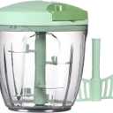Cambom Manual Food Chopper Vegetable Cutter, Hand String Vegetable Chopper Onions Cutter for Vegetable Fruits Nuts BPA Free Food Safe Material, 900ml Green