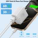 for Apple Watch Charger,Wireless Magnetic for Apple Watch Charging,2Pack 23W Dual Port(USB-C+USB-A)Fast Wall Charging Block Travel Plug iWatch Charger for iWatch 11/Ultra/SE/10/9/8/7/6,iPhone 17/16/15