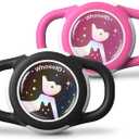 Waterproof Airtag Dog Collar Holder, Silicone & ABS Airtag Holder for Dog & Cat Collars, Ultra-Durable, Lightweight and Protective Airtag Case (Black&Rose-1, Small)