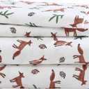 Eddie Bauer- Twin XL Sheet Set, Cotton Flannel Bedding Set, Brushed for Extra Softness, Cozy Home Dcor (Fox Trail Orange, Twin XL)