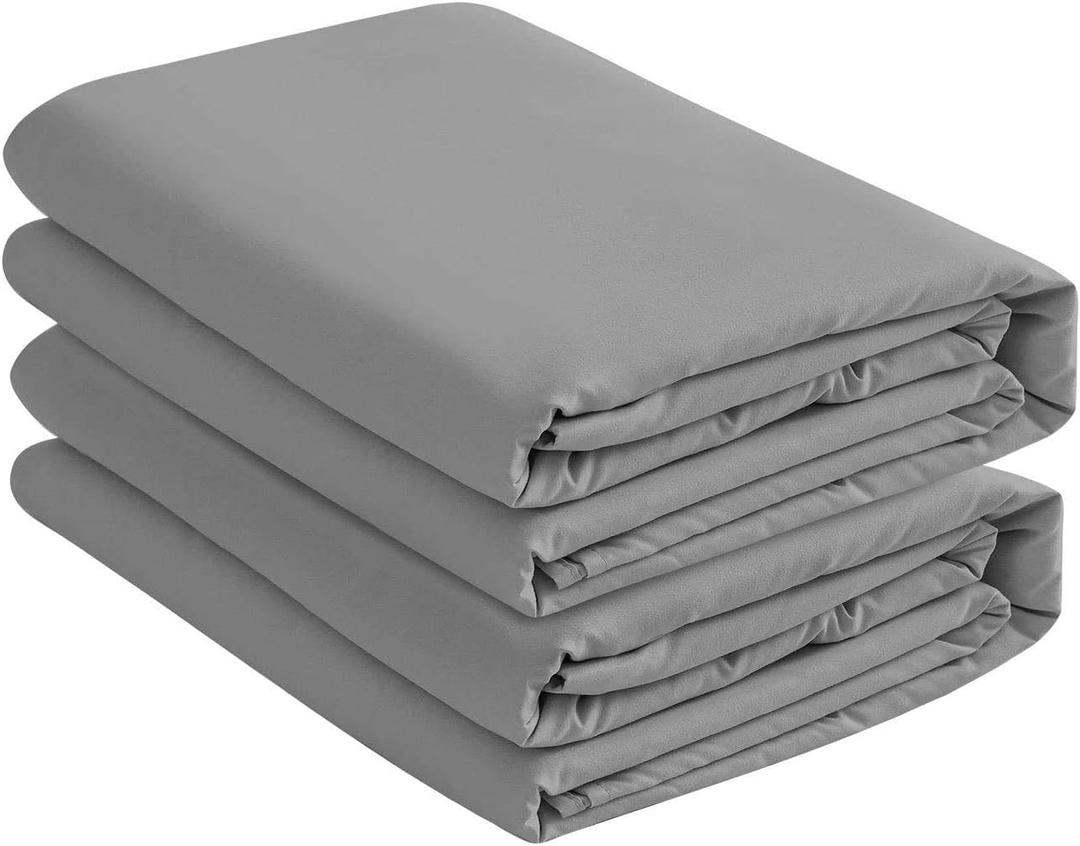 Ultra Soft Microfiber Full Fitted Sheets (2-Pack) – 1800 Thread Count, Wrinkle-Resistant, Breathable, Hypoallergenic, Deep Pocket 15”, Fits Full Size Beds 54” x 75” (Gray)