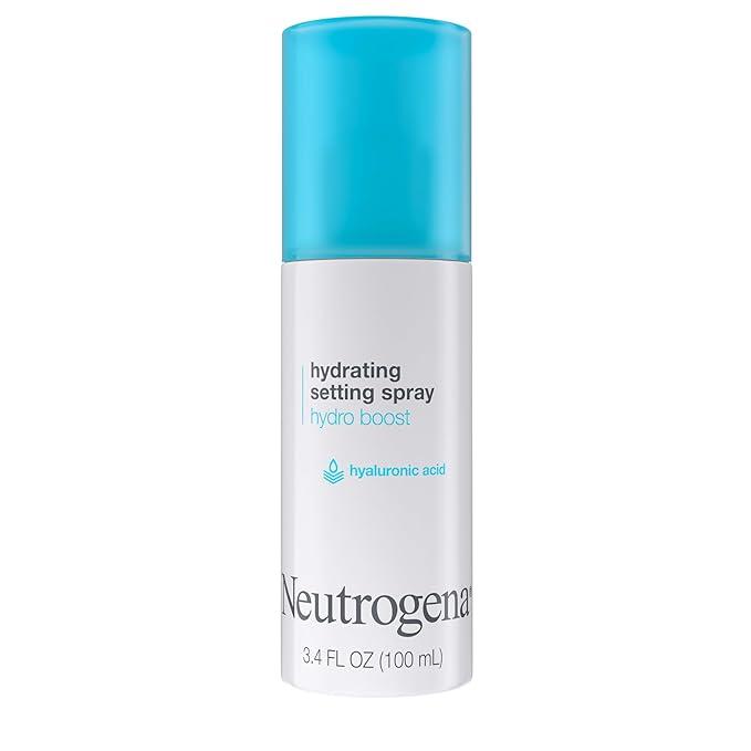Neutrogena Hydro Boost Hydrating Makeup Setting Spray with Hyaluronic Acid, Setting Spray for Smooth, Dewy Skin, Fragrance Free, Non-Comedogenic & Hypoallergenic, 3.4 fl. oz