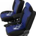 GIANT PANDA Waterproof Neoprene Front Seat Covers for Ram 1500(2019-2025) Crew & Quad Cab, Custom fit Big Horn, Laramie, Tradesman, Rebel, 2WD & 4WD, Foam Padded, Black & Blue