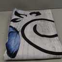 Rustic Farmhouse Floral Shower Curtain, Boho Blue Daisy Flowers Butterfly on Country Wooden Bath Curtains for Bathroom, Fabric Wildflower Farm Bathroom Decor Sets with Hooks,70X70IN