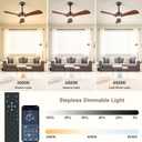 Ceiling Fans with Lights and Remote: 42-Inch Ceiling Fan 3 Blades Low Profile Outdoor - Walnut Ceiling Fans with Remote APP Control Quiet Reversible DC Motor for Patio Living Room