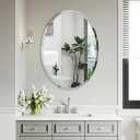 ANYHI 30 Inch Round Frameless Mirror, Beveled Edge, Wall Mounted, Modern Home Mirror for Bathroom Bedroom Living Room