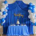 10ft x 10ft Wrinkle Free Royal Blue Backdrop Curtains for Party Stage Wedding Ceremony, Polyester Photography Backdrop Drapes Back Drop Cloth for Baby Shower,Rod Pocket Home Sliding Door Decoration
