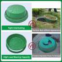 27.6in Round septic tank lid cover grass Recessed Green Sewage Basin Cover