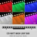 LED Stage Wash Light Bar - 120W 18 4IN1 RGBW Individually Controlled LED - 114 Chase Programs & 15 Static Colors - DMX Sound Active Uplight for Events DJ Church Wedding Parties Live Show