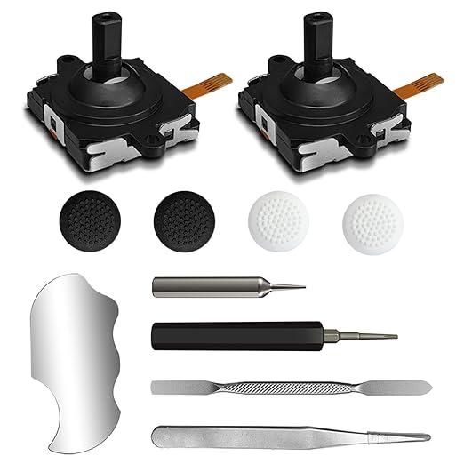 DUXICEPIN Replacement Kit for Oculus Quest 2 Controller/Meta Quest 3 Controller (11-in-1), Joysticks, Screwdriver, Tweezer & Pry Tool-Ultimate for Meta Quest 3 Controller Accessories (Black-11-in-1)