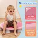 Bounce Board, Mini Trampoline for Kids, Toddlers Trampoline Indoor, Sensory Toys, Autism Sensory Products, Baby Jump Toy Recreational (Pink)