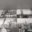 LevvArts Black and White City Wall Art Modern Brooklyn Bridge Picture Prints US Cityscape Canvas Artwork for Bedroom Home Decor