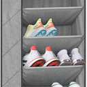 SLEEPING LAMB Over The Door Shoe Organizer for Closet with Large Deep Pockets, Narrow Shoe Rack for Door Hanging Boots Storage, Grey (64.5'')