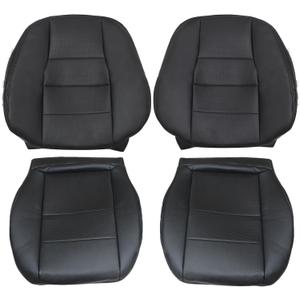 Priprilod Black Microfiber Leather Driver & Passenger Side Bottom & Top Lean Back Replacement Cover Compatible with Mercedes Benz C250 C250 C350 2008 2009 2010 2011 2012 2013 2014 2015