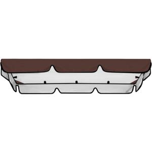 Swing Canopy Replacement Cover, Waterproof Sun Shade Porch Swing Canopy Replacement Top for 2-3 Seater Outdoor Garden Yard Patio Swing Cover (Coffee, 75×52×5.9 Inch)