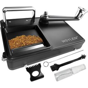 Cigarette Rolling Machine, with Groove Plate, 8 inch Dual-Track Upgrade Cigarette Machine, Suitable for 8.0 MM Diameter Size Cigarette Paper Tube,Black (8.15 x 5.55 x 2.55 in)