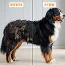 Poodle Dematting Fur Rake Comb Brush for Dogs and Cats - Long 2.5" Steel Safety Blades Metal Comb for Detangling Matted or Knotted Undercoat Hair (Orange)