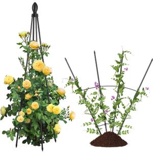 AlisisFores 2 Pack Garden Trellis for Climbing Plants, Garden Trellis Rustproof Plastic Coated Metal Plant Support for Vegetables, Vines and Rose Bushes