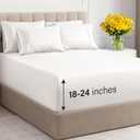 Extra Deep King Sheet Set 6 Piece Breathable and Cooling Sheets Hotel Luxury Bed Sheets Set Easy Fit Soft, Wrinkle Free and Comfy Sheets Set Antique White Sheet Set with Extra Deep Pockets