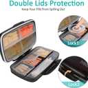 Travel Pill Organizer Large Portable Moisture Proof Vitamin Case, Fullicon Oversize 8 Compartment Pill Box, Pill Holder - Airtight & Moistureproof Grey