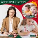 NEWEST 12 Pieces Christmas Beadable Pens Kit Cute Snowman Bead Pens with 48 Beads & 3 Ribbons DIY Pen Making Kit Black Ink Beaded Ballpoint Pens Bulk for Christmas Gifts School Office Supplies