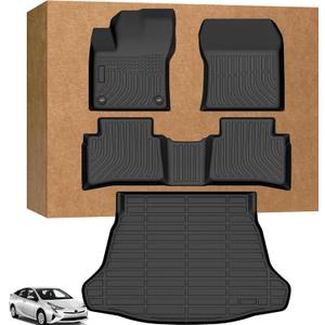 Floor Mats for Toyota Prius 2016-2022,(NOT for Prius c or Prius v),Custom Fit TPE All Weather Protection Floor Liners,Non-Slip Waterproof Cargo Liner,Car Accessories for Toyota Prius Prime