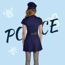 Police Costume Adult Women Cop Costume Dress for Cosplay Halloween Costumes (Blue, L)