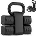 2-in-1 Adjustable Dumbbell Set, Upgraded 4 Levels Hand Weights for Women Men, Each 2.2/3.3/4.4/5.5lb, Convertible Weights Dumbbells and Kettlebell Set for Home Gym Exercise & Fitness (Black)