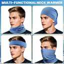 Fivali Winter Neck Warmer Gaiter: 4 Pack Windproof Face Cover Cold Weather Protection for Men Women Fleece Scarf for Skiing (One Size, Black)