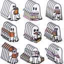 Janinka 45 Pcs Halloween Ghost Reading Book Patches Funny Ghost Book Readers Embroidered Sew on Patches Halloween Embroidery DIY Accessory for Clothes Pants Hats Jeans