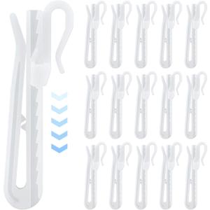 80pcs Plastic White Curtain Hooks,Adjustable Pinch Pleat Curtain Hooks Drapery Hooks for Pleated Drapes(7cm/2.76inch)