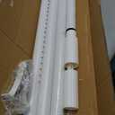 White Tension Curtain Rod 51-165In, Long Adjustable Tension Rods No Drilling for Window or Bathroom, Outdoor Curtain Rods for Patio, Easy to Install, Never Rust, Rod Diameter 1.26 Inches-White
