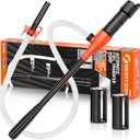 Portable Transfer Pump Battery Operated Electric Siphon Pump for Gas, Fuel, Diesel, Water Transfer 2.4 GPM Flow Oil Extractor, 47 Inches Hose-Easy to Use Hand Fuel Pump, Multi-Use Siphon Transfer Pump (1 Pack of Orange)