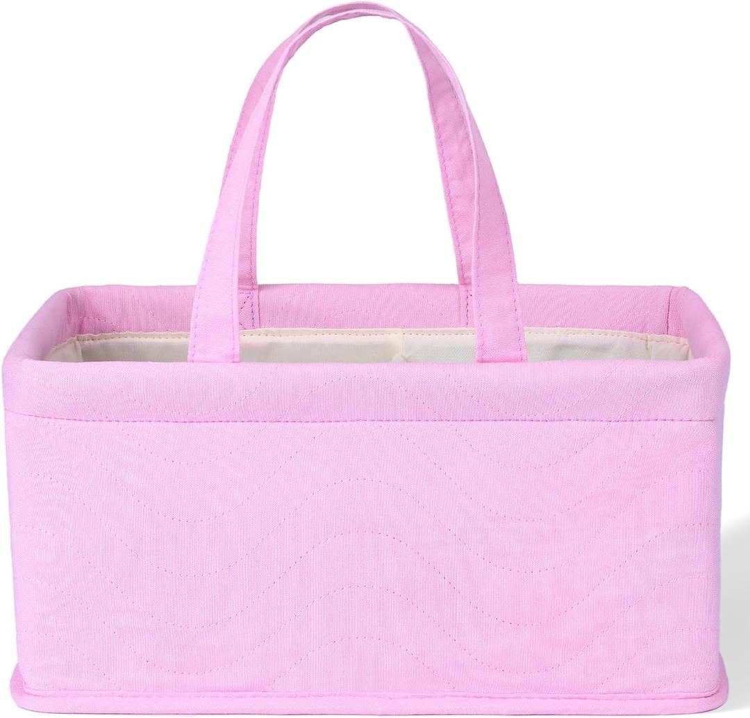 Mr. Pen Baby Diaper Caddy Organizer, Pink Quilted Fabric, Car Diaper Caddy, Portable